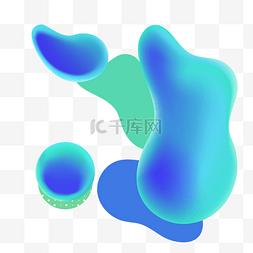 果冻流体图片_蓝色几何色块流体渐变