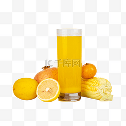 玉米汁饮品素材图片_新鲜黄色果蔬汁