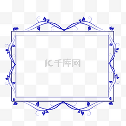 欧式高贵优雅图片_蓝色欧式边框插画