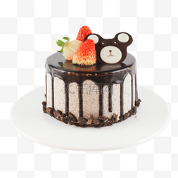 巧克力小熊草莓蛋糕
