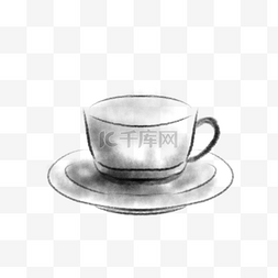 咖啡茶具图片_水墨咖啡杯