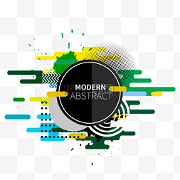 现代感几何图片_绿色系创意动感边框