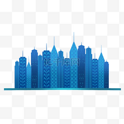 蓝色科技感城市建筑