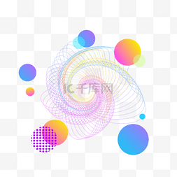 不规则彩色线条图片_彩色波浪螺旋渐变不规则线条