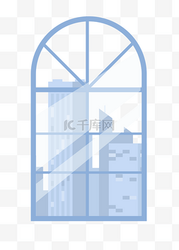 窗外的山川图片_矢量扁平窗户窗外建筑