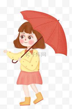 雷雨天打伞图片_打伞的女孩