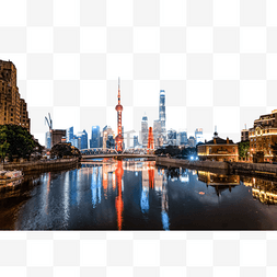 东方明珠夜景图片_上海外滩建筑景观