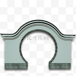 中国风新中式建筑拱门