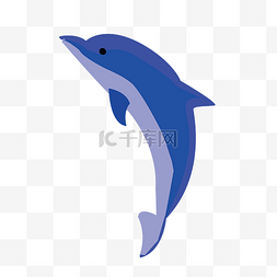 卡通可爱小海豚图片_卡通蓝色海豚插画