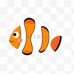 小鱼创意图图片_橙色条纹小鱼
