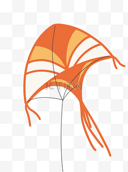 橙色的风筝图片_橙色的精美风筝插画