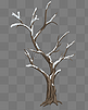 手绘冬季树枝