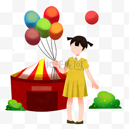 拿氢气球小女孩