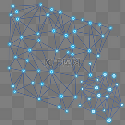 几何图形点图片_科技感蓝色光点和线