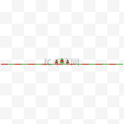 极简剪纸圣诞树红绿分割线