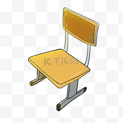 黄色课桌椅子插图