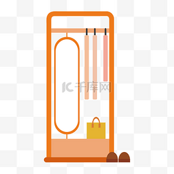 鞋柜隔断图片_橘色鞋柜家具