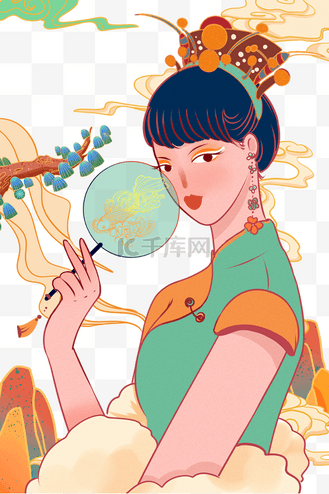 国潮演出旗袍图片女生图片_国潮演出旗袍图片女生素材-国潮演出旗袍