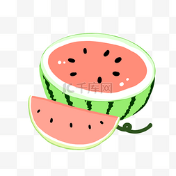 西瓜图片_切开的西瓜水果插图