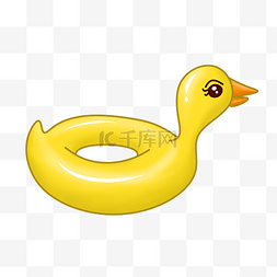鸭子黄色图片_黄色儿童游泳圈插图