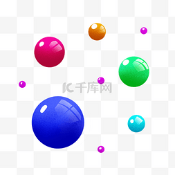 蓝色漂浮素材图片_蓝色圆球漂浮元素
