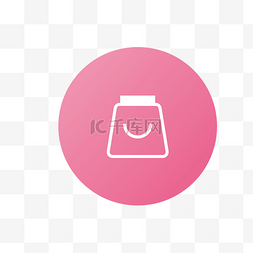线面icon图片_卡通红色的购物袋图标