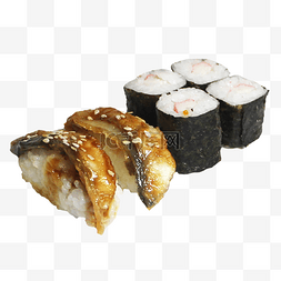 柳蟹图片_蟹柳小卷和鳗鱼寿司组合