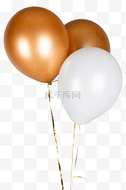 白色节日装饰图片_金色白色气球