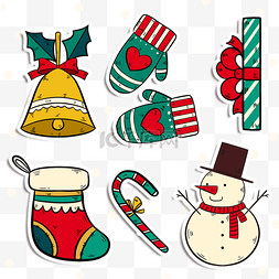 雪人蛋糕图片_圣诞节雪人袜子手套贴纸