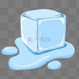 清凉蓝色冰块插画
