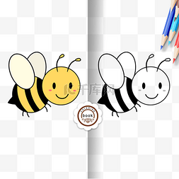 儿童画动物图片_honeybee clipart black and white 小蜜蜂儿
