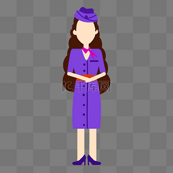 紫色衣服空姐