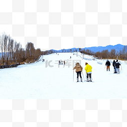 内蒙古冬季滑雪场外景