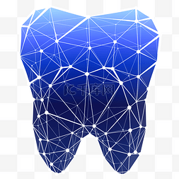 牙齿图片_蓝色科技感牙齿