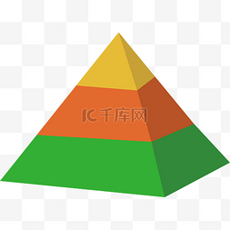 绿色简约装饰图片_简约立体三角形分阶层装饰图