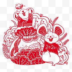 可爱老鼠图片_2020年鼠年可爱老鼠钱袋中国剪纸