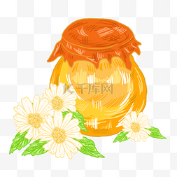 黄色蜂蜜罐子