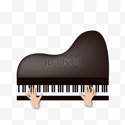 精美钢琴图片_黑色的卡通钢琴插画