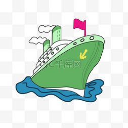 轮船大海图片_蓝色大海上的绿色军舰