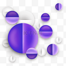 立体感圆形图片_紫色立体感圆形抽象图形