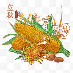 中国风丰收图片_立秋玉米中国风