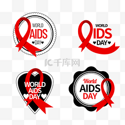黑色world aids day宣传徽章