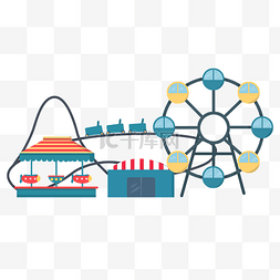 儿童节气球墙装饰图案图片_儿童节玩具滑梯插画