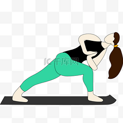 高级亚麻瑜伽垫图片_瑜伽垫女孩锻炼塑形