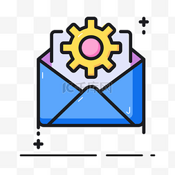 信封信纸蓝色图片_蓝色邮件图案