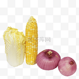 紫色玉米图片_娃娃菜玉米洋葱蔬菜组合