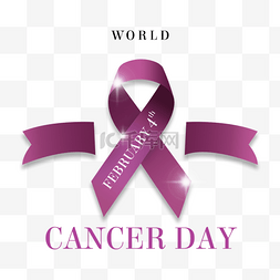 紫红色丝带图片_the world cancer day可爱丝带创意