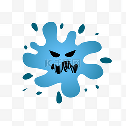 水资源蓝色细菌插画