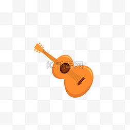 橙色的吉它免抠图