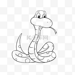 snake clipart black and white 卡通黑白蛇